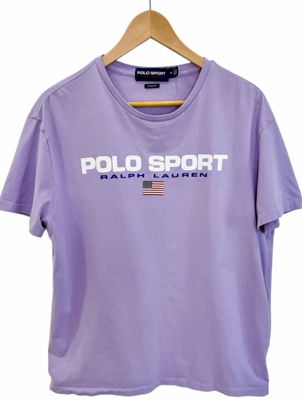 Polo Ralph Lauren Classic Fit Polo Sport Jersey T-Shirt (Sky Lavender/White) Med - Picture 5 of 11